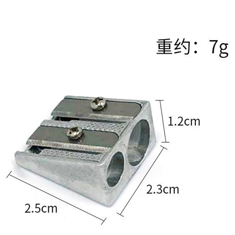Creative zinc double hole bevel pencil sharpener pencil sharpener children mini pencil sharpener primary school manual pencil sharpener