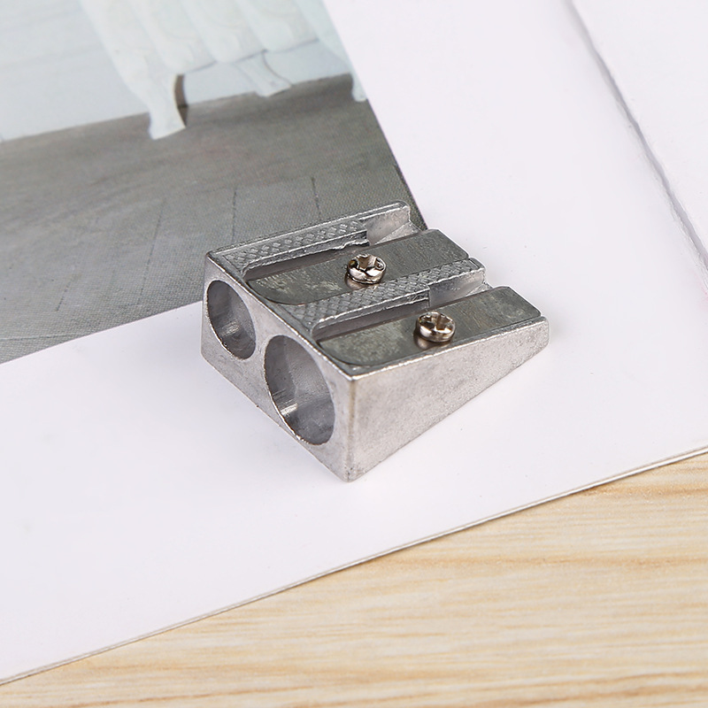 Creative zinc double hole bevel pencil sharpener pencil sharpener children mini pencil sharpener primary school manual pencil sharpener
