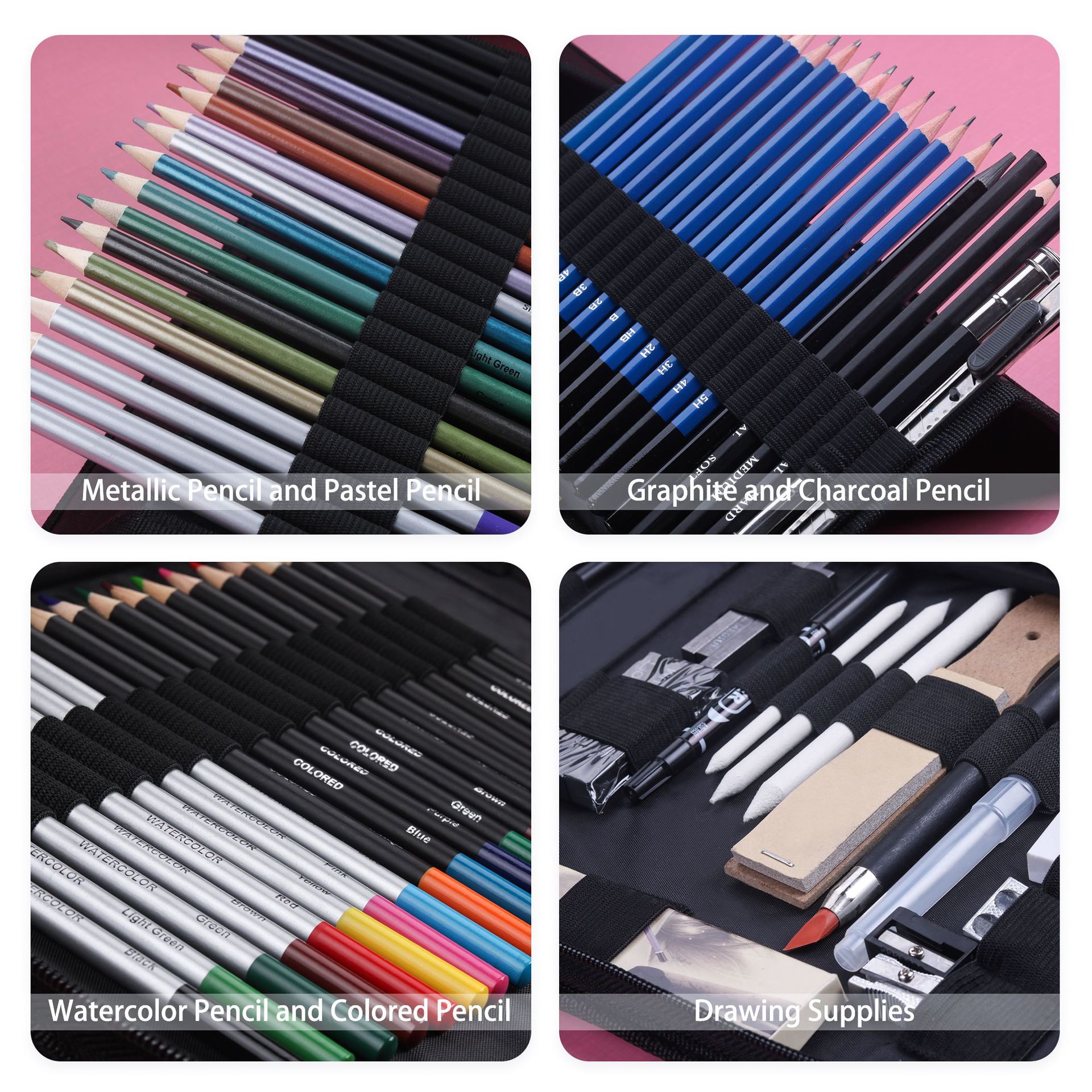 SOURCE Factory 83 Pieces Professional Drawing Color Lead Sketch Pencil Set Art Professional Painting Supplies Drawing Sets Batch