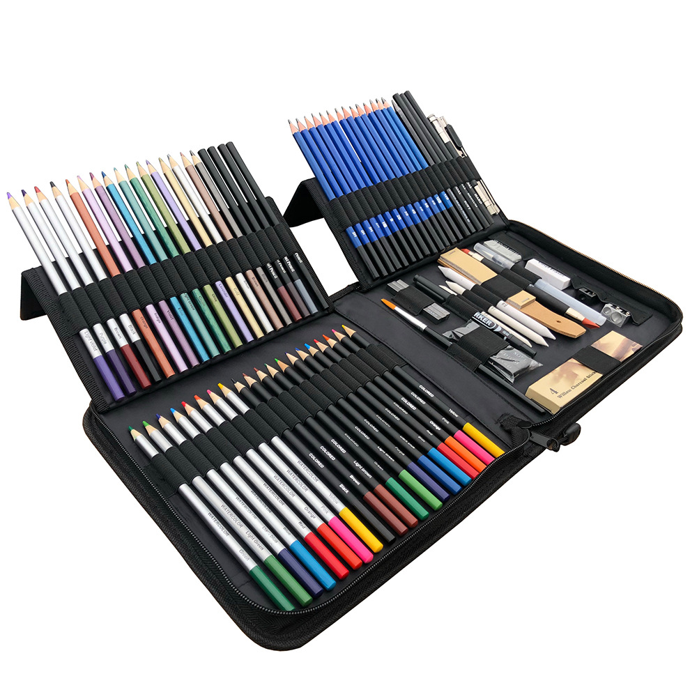 SOURCE Factory 83 Pieces Professional Drawing Color Lead Sketch Pencil Set Art Professional Painting Supplies Drawing Sets Batch