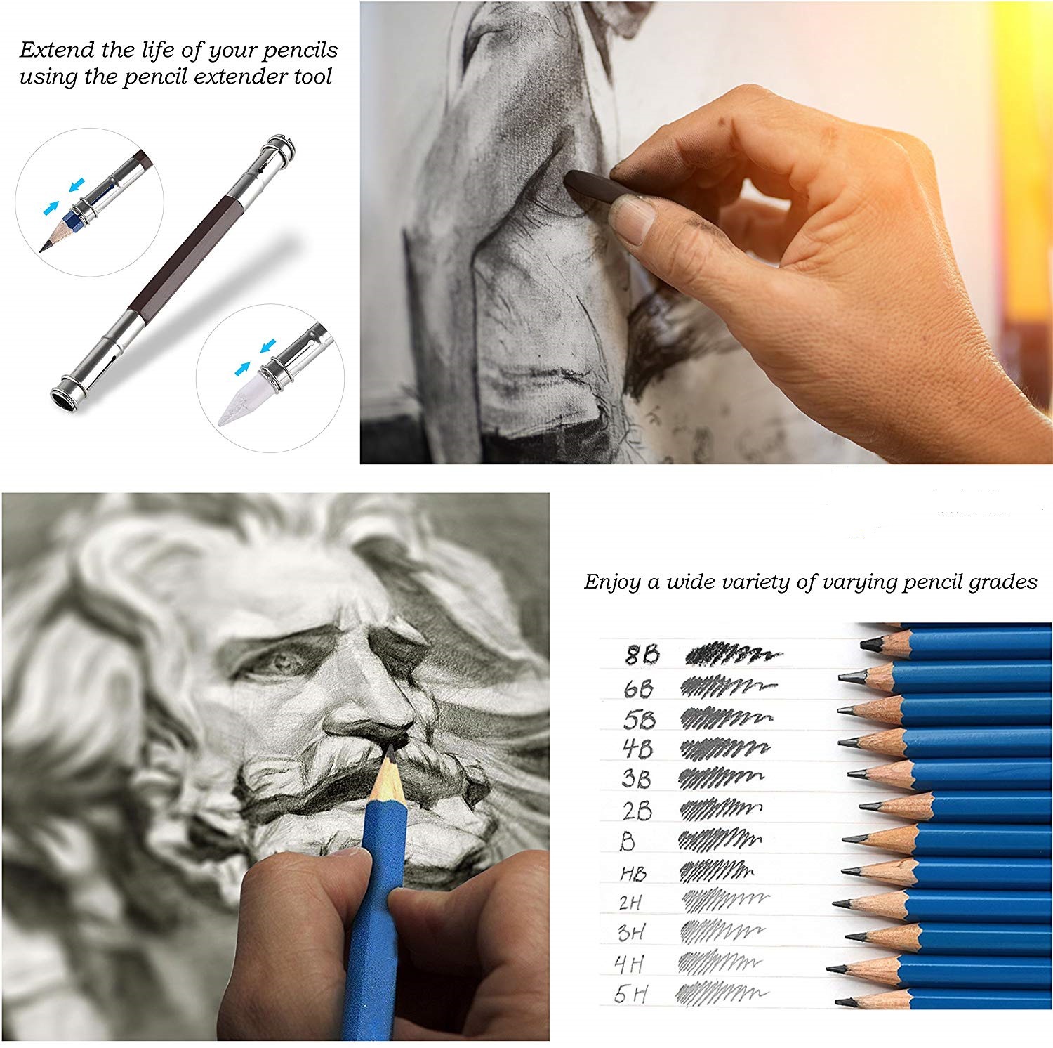 SOURCE Factory 83 Pieces Professional Drawing Color Lead Sketch Pencil Set Art Professional Painting Supplies Drawing Sets Batch