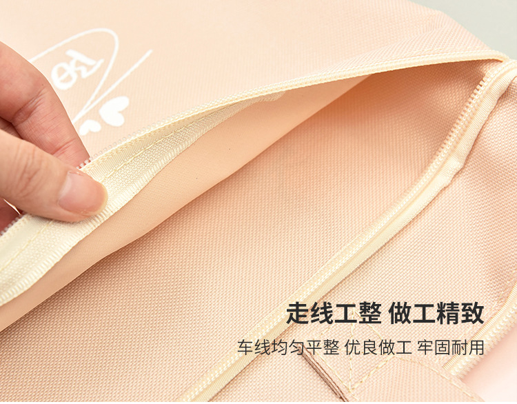 Portable Document Bag B4 Double Zipper Student Large Capacity Multi-Layer Canvas Women's Simple Portable Information Bag Wholesale