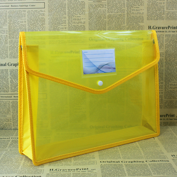 File Bag Large A4 Paper Document Storage Button Bag Student Book Paper Classified Packet Large Capacity Information Bag Transparent