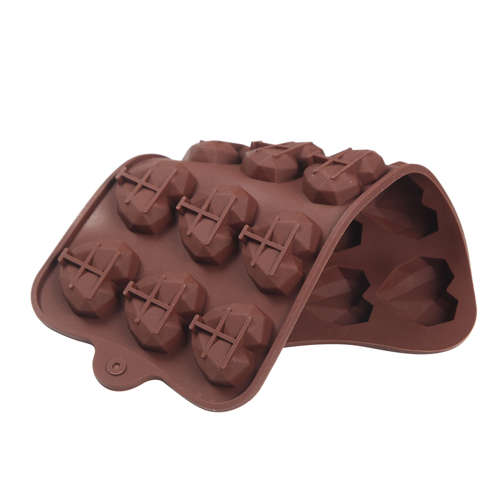 15-Piece Diamond Love Chocolate Mold Insert Candle Fondant Epoxy Cookie Cutter Jelly/Pudding Mold