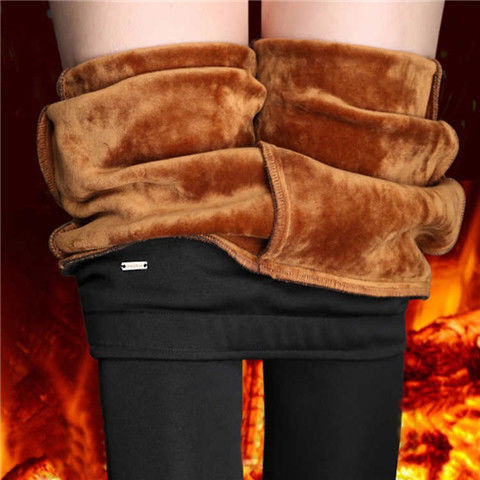 Leggings Women&#039;s Outer Wear Autumn and Winter Mother plus Velvet Thickened High Waist Elastic Slim Fit Tappered Pencil Pants