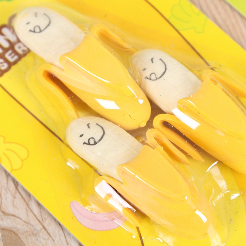 Creative cartoon banana eraser for primary and secondary school children&#039;s special kindergarten award.
