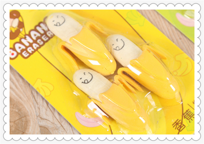 Creative cartoon banana eraser for primary and secondary school children's special kindergarten award.