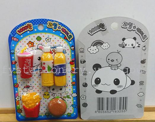 Beverage bottle Eraser sets Japanese and Korean creative stationery wholesale factory outlets can be customized Beverage bottle Eraser sets Japanese and Korean creative stationery wholesale factory outlets can be customized