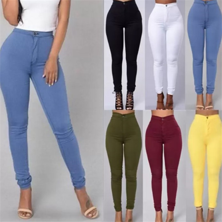 European and American Independent Station New Women&#039;s Solid Color Stretch Candy Color Pencil Slim Skinny Pants