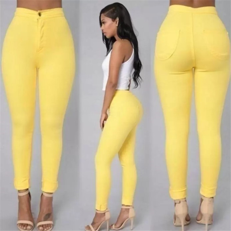 European and American Independent Station New Women&#039;s Solid Color Stretch Candy Color Pencil Slim Skinny Pants
