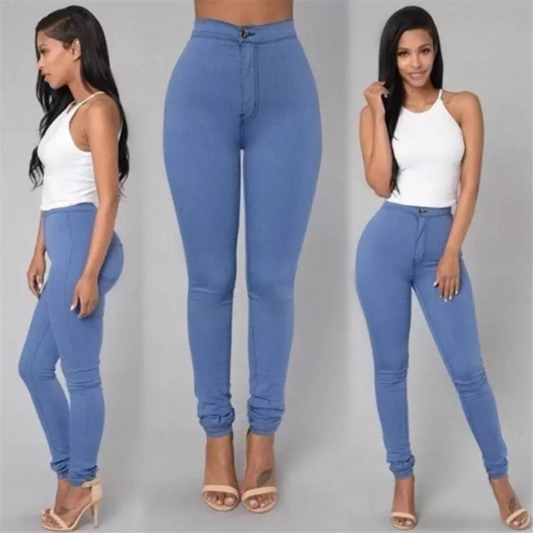 European and American Independent Station New Women's Solid Color Stretch Candy Color Pencil Slim Skinny Pants