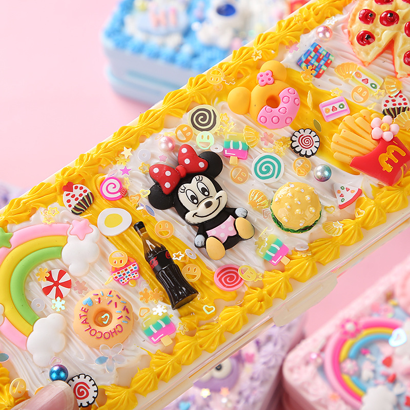 Double-Layer Stationery Box Children Cream Glue Handmade DIY Pencil Box Material Package Primary School Boys And Girls Birthday Gift