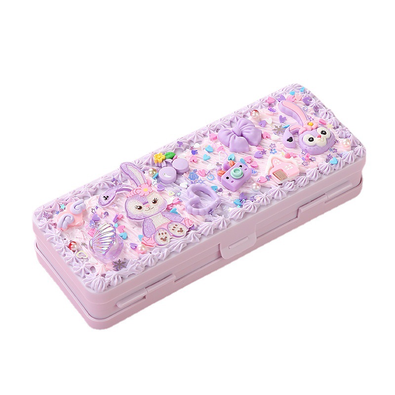 Double-Layer Stationery Box Children Cream Glue Handmade DIY Pencil Box Material Package Primary School Boys And Girls Birthday Gift