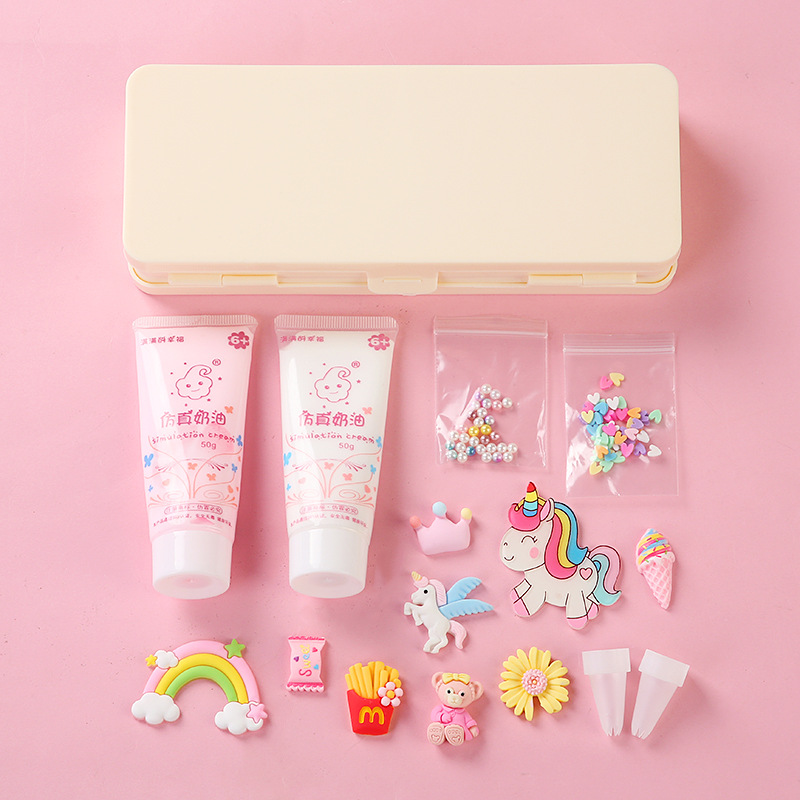 Double-Layer Stationery Box Children Cream Glue Handmade DIY Pencil Box Material Package Primary School Boys And Girls Birthday Gift