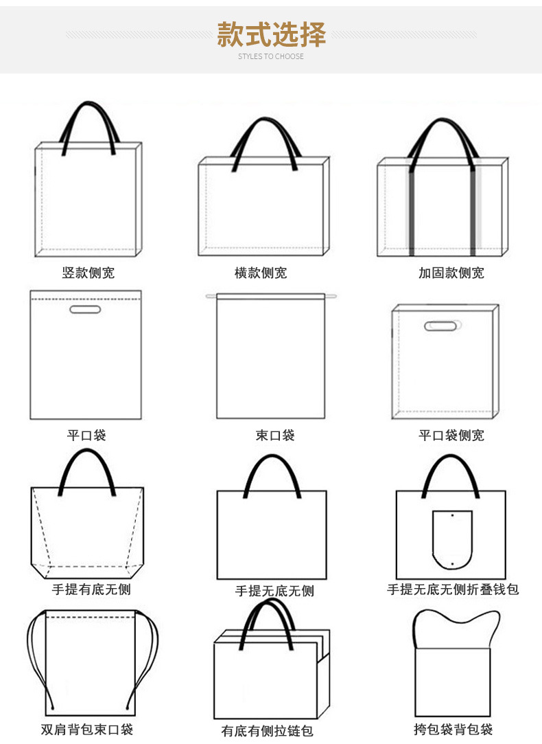 Factory Customized Laminated Non-Woven Fabric Zipper Bag Student Pencil Stationery Box Pp Envelope Bag Fashion Simple Logo