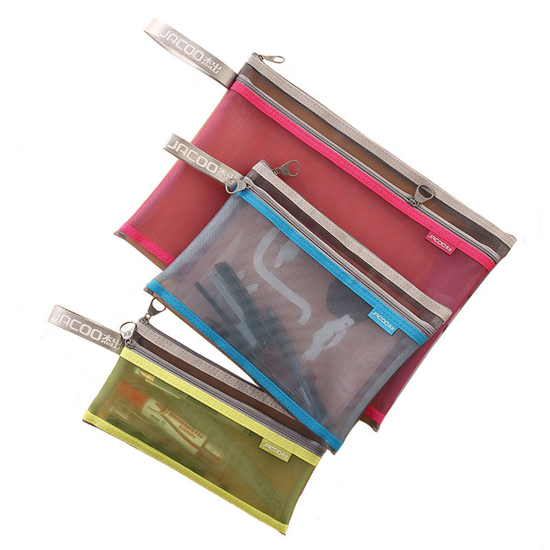Outstanding Stationery A4 Double-Layer Color Matching Organize and Organize Bags A5b6 Bill Nylon Mesh File Bag Information File Bag