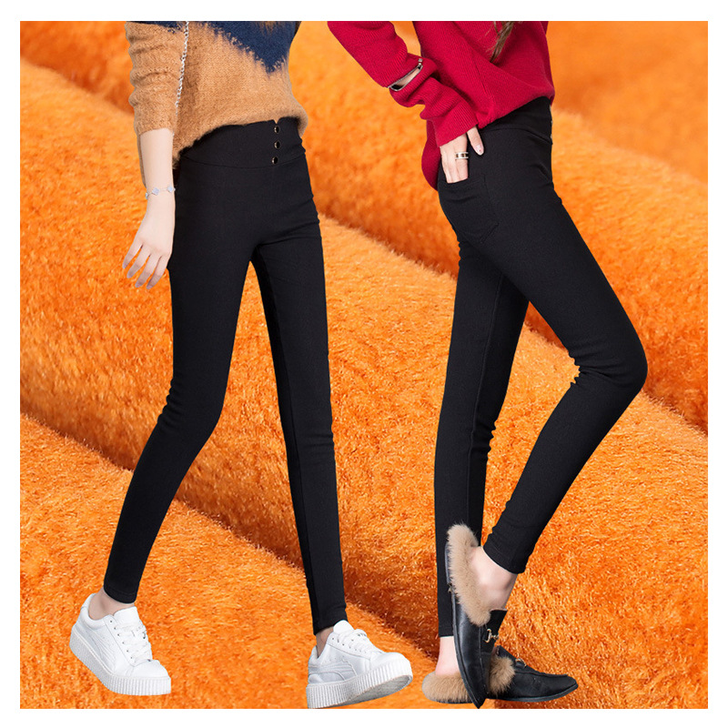 Spring High Waist Outerwear Leggings Stretch Cropped Tights Women&#039;s Pencil Pants Summer Slimming Skinny Pants Button