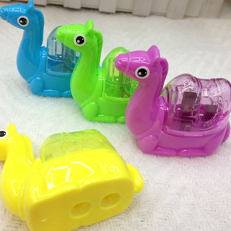 camel pencil sharpener manual double-bore student pencil sharpener plastic shell wholesale