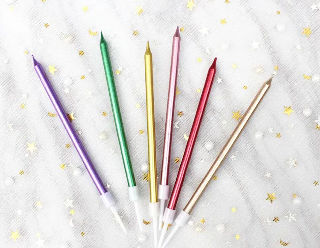 Exquisite and colorful pencil wax birthday cake cake for creative romantic smokeless no tears gilded birthday cake