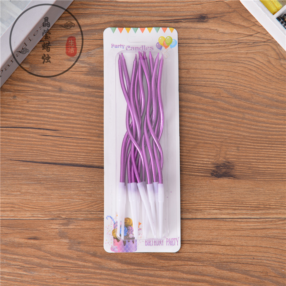 Rainbow Curve Birthday Cake Candle Small Fresh Color Pencil Candle Creative Style Cake Decoration