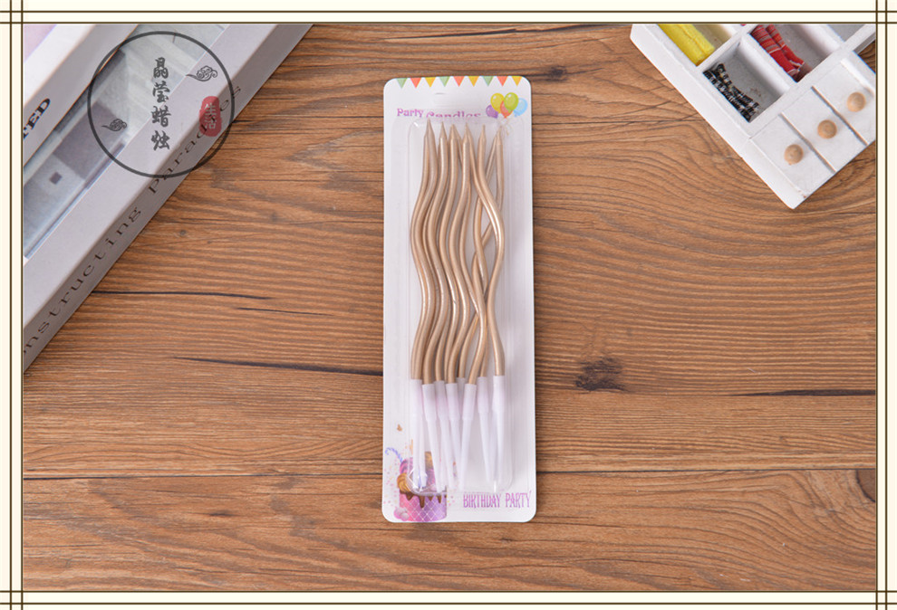 Rainbow Curve Birthday Cake Candle Small Fresh Color Pencil Candle Creative Style Cake Decoration