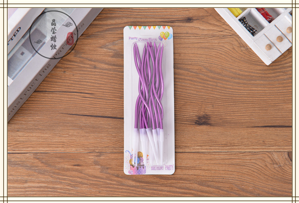Rainbow Curve Birthday Cake Candle Small Fresh Color Pencil Candle Creative Style Cake Decoration