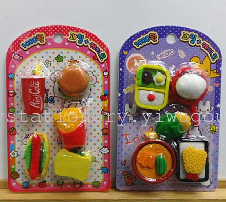Fast food steamed bun Eraser set Korea stationery wholesale factory outlets can be customized