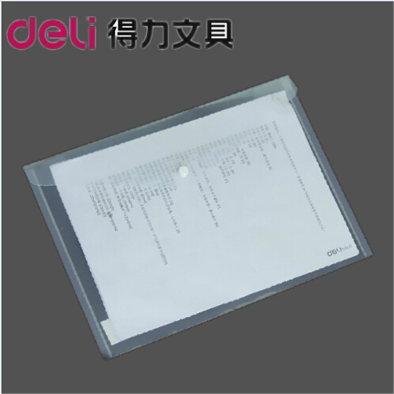 Deli 5505 Transparent File Bag Information Bag A4 File Bag Thickened File Bag Plastic Snap File for Students