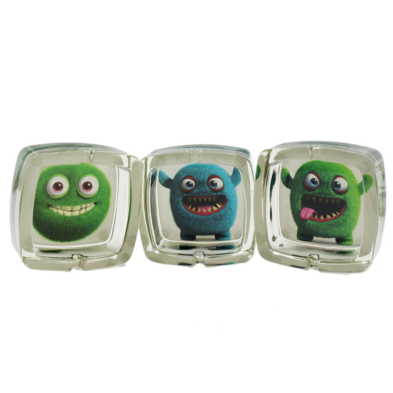 Cross-Border Supply Glass Ashtray Square Cartoon Sticker Ashtray Ashray in Stock Wholesale Cross-Border Supply Glass Ashtray Square Cartoon Sticker Ashtray Ashray in Stock Wholesale
