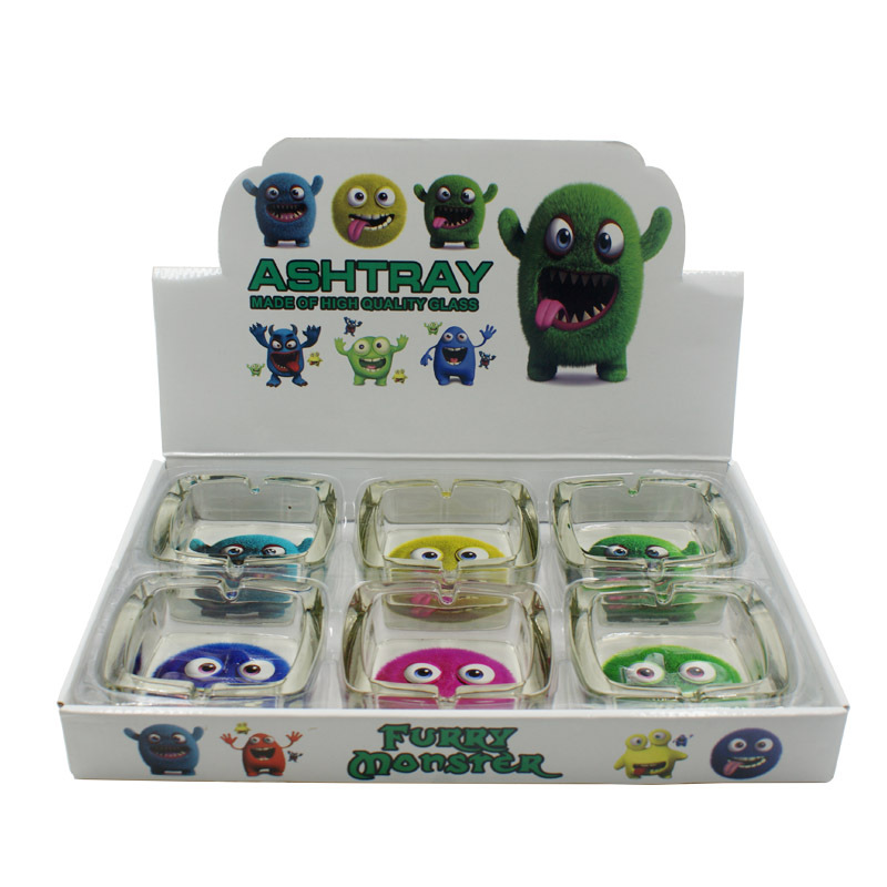 Cross-Border Supply Glass Ashtray Square Cartoon Sticker Ashtray Ashray in Stock Wholesale Cross-Border Supply Glass Ashtray Square Cartoon Sticker Ashtray Ashray in Stock Wholesale