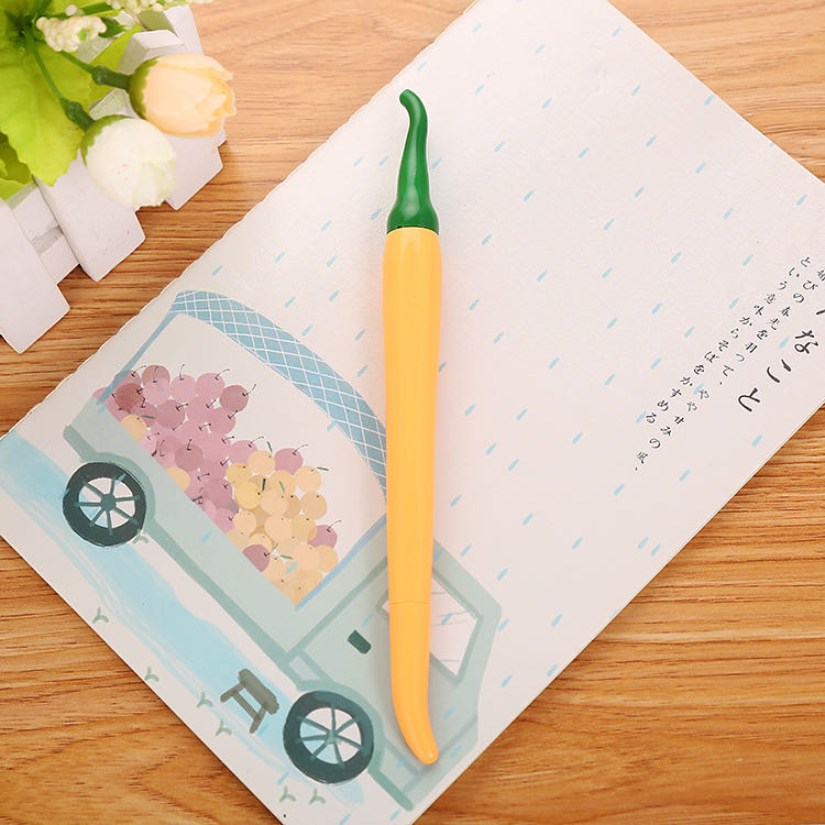 Creative Simulation Pepper Gel Pen Cute Cartoon Learning Stationery Modeling Office Supplies Syringe Water-Based Sign Pen Creative Simulation Pepper Gel Pen Cute Cartoon Learning Stationery Modeling Office Supplies Syringe Water-Based Sign Pen