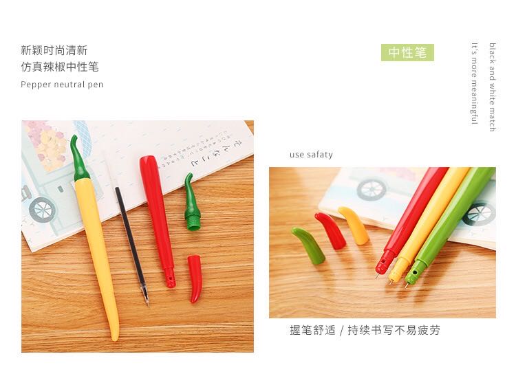 Creative Simulation Pepper Gel Pen Cute Cartoon Learning Stationery Modeling Office Supplies Syringe Water-Based Sign Pen Creative Simulation Pepper Gel Pen Cute Cartoon Learning Stationery Modeling Office Supplies Syringe Water-Based Sign Pen