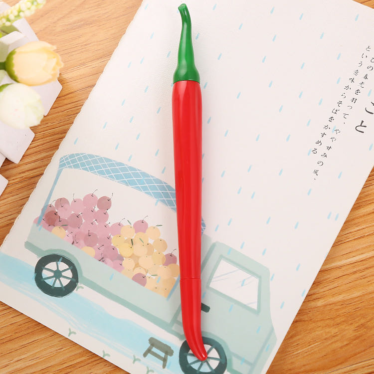 Creative Simulation Pepper Gel Pen Cute Cartoon Learning Stationery Modeling Office Supplies Syringe Water-Based Sign Pen Creative Simulation Pepper Gel Pen Cute Cartoon Learning Stationery Modeling Office Supplies Syringe Water-Based Sign Pen