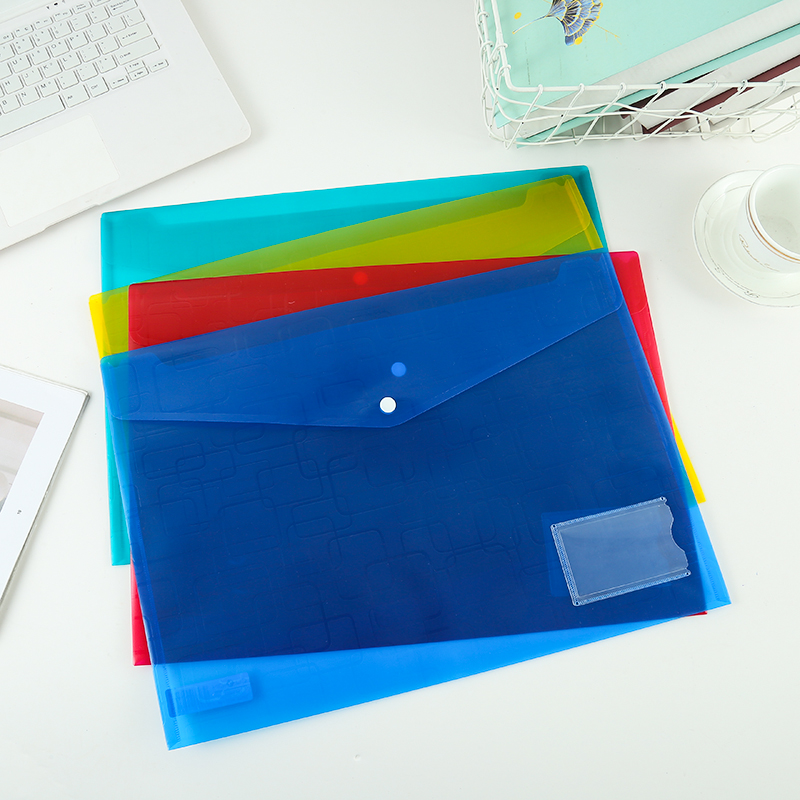 Coney A3 Translucent File Bag Plastic Snapper File Information Bag Folder Storage Tool E6618
