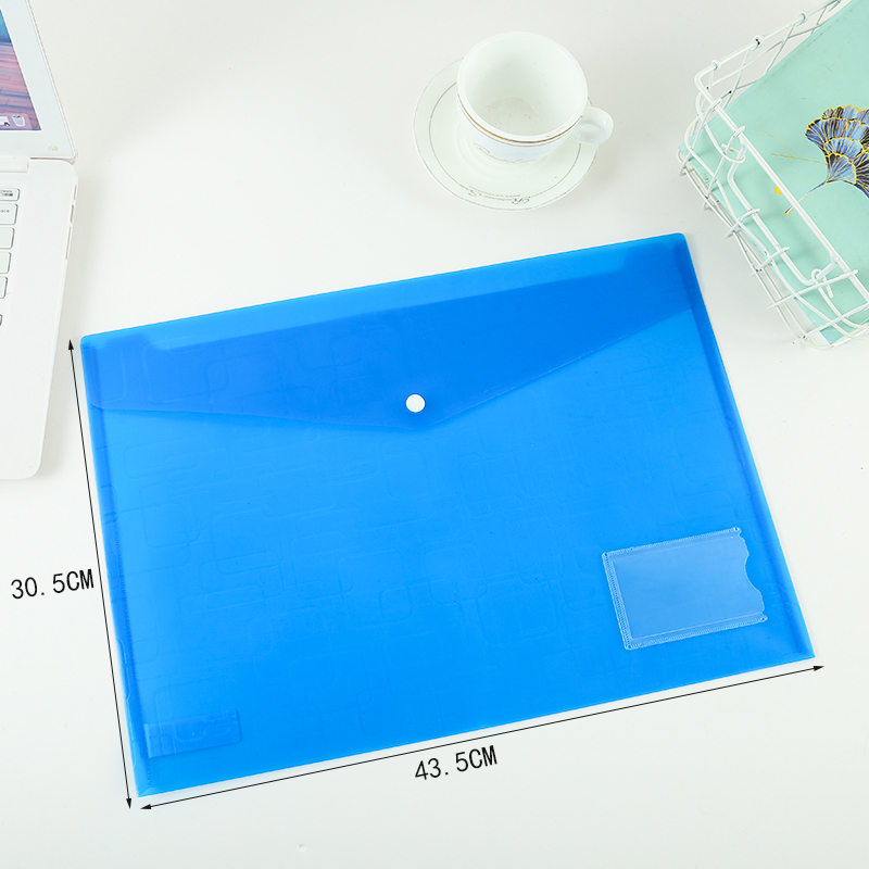Coney A3 Translucent File Bag Plastic Snapper File Information Bag Folder Storage Tool E6618