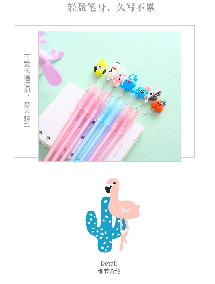 Creative New Cute Animal Pendant Transparent Color Rod Gel Pen Girl Heart Pendant Water-Based Paint Pen Student Pen Creative New Cute Animal Pendant Transparent Color Rod Gel Pen Girl Heart Pendant Water-Based Paint Pen Student Pen