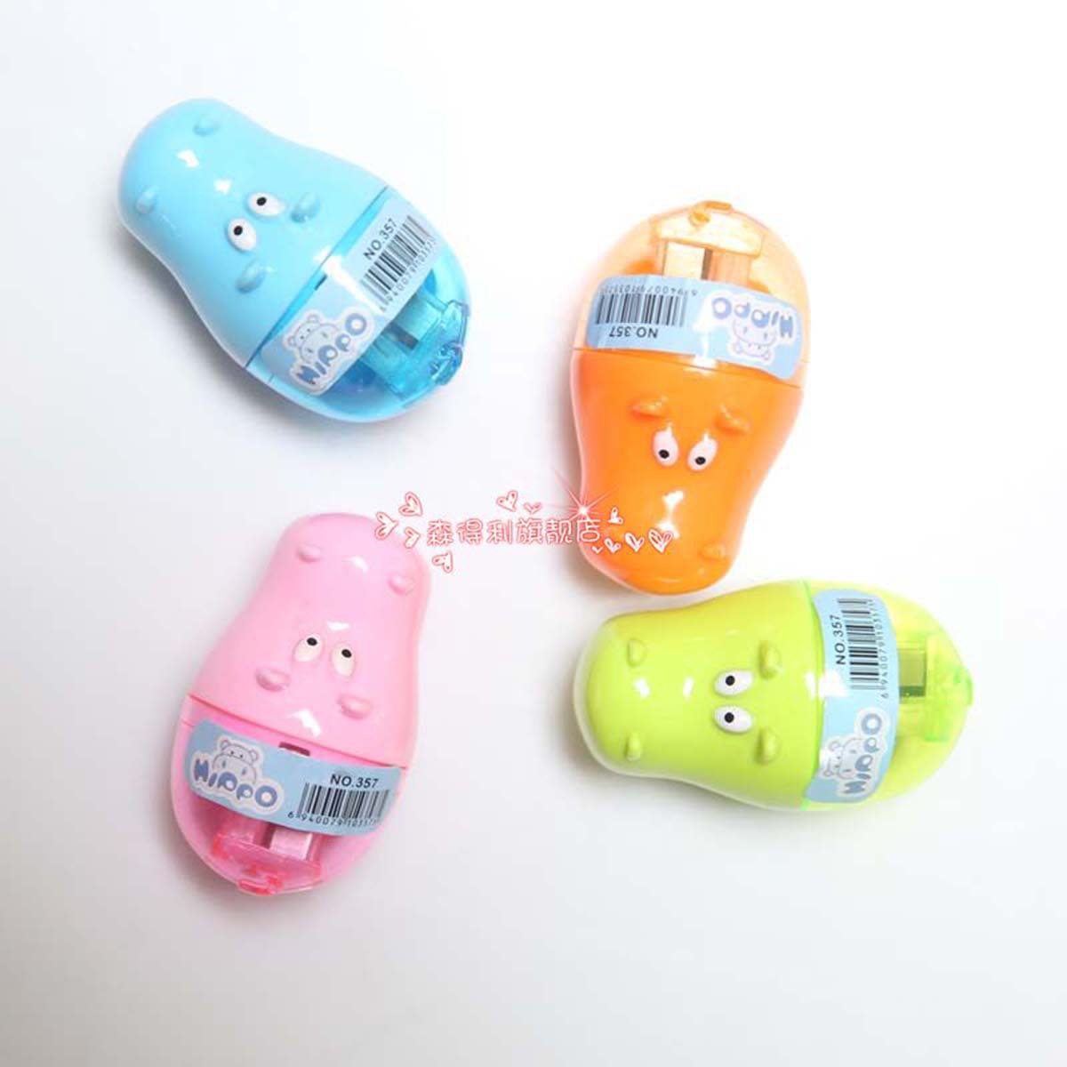Animal image buffalo hippo pencil sharpener cartoon single-hole creative pencil sharpener Animal image buffalo hippo pencil sharpener cartoon single-hole creative pencil sharpener