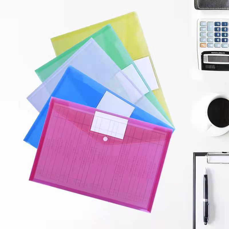 File Bag Transparent Portfolio File Bag Wholesale File Storage Bag Examination Paper Bag Information Bag Snap-Fastener File Bag