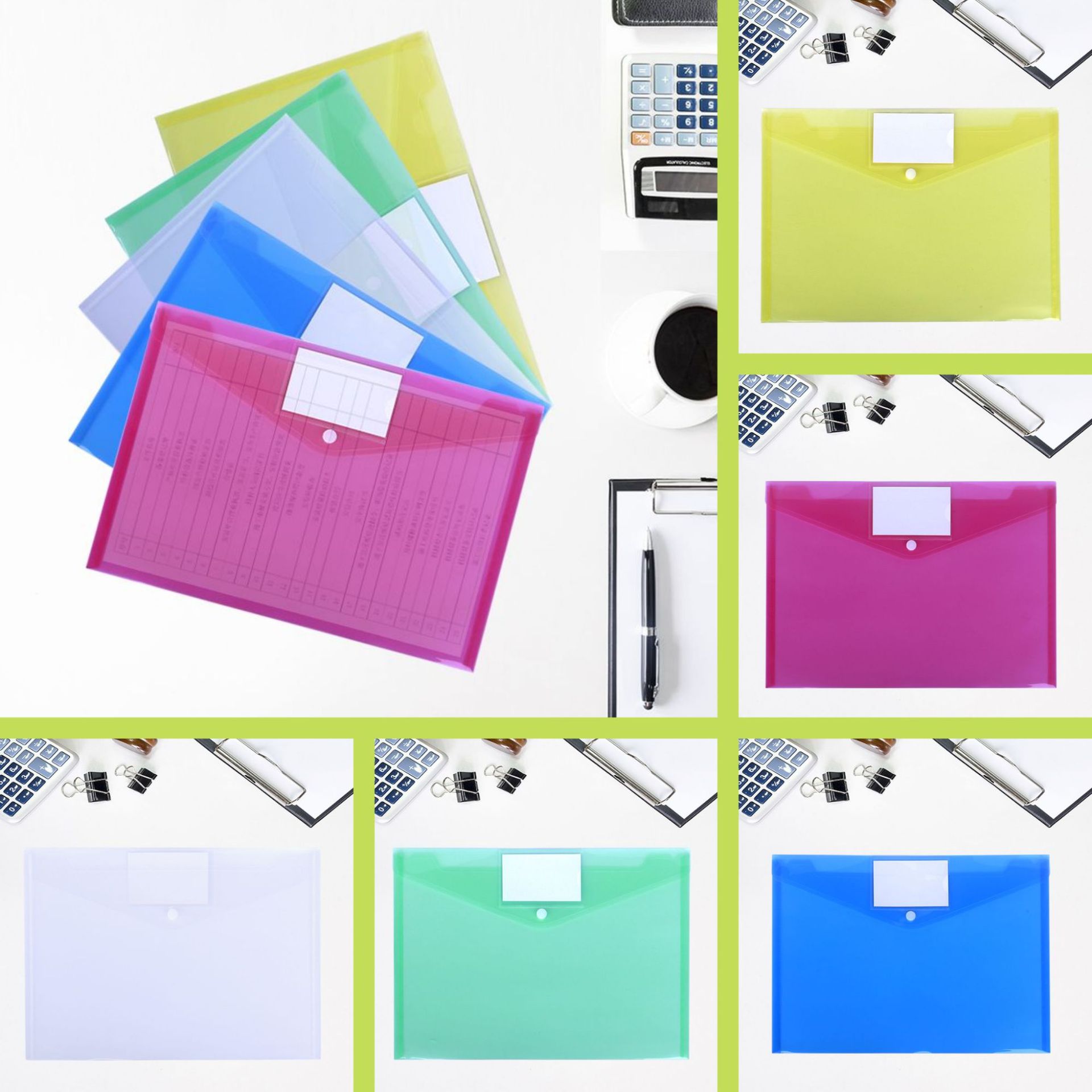 File Bag Transparent Portfolio File Bag Wholesale File Storage Bag Examination Paper Bag Information Bag Snap-Fastener File Bag