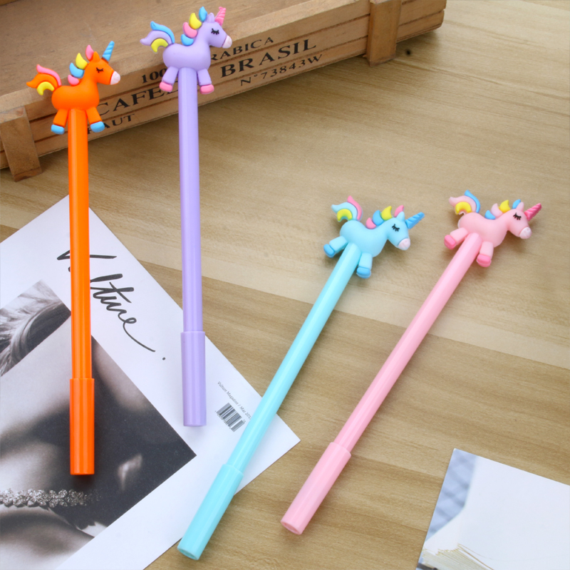 Japanese and Korean Creative New Creative Stationery Rainbow Unicorn Gel Pen Learning Stationery Wholesale Customizable Logo