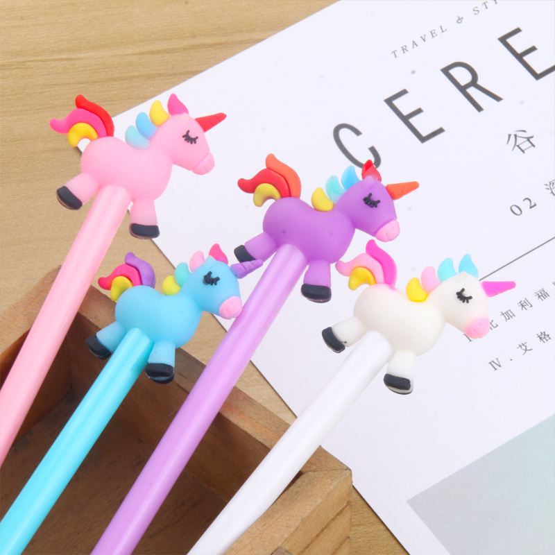 Japanese and Korean Creative New Creative Stationery Rainbow Unicorn Gel Pen Learning Stationery Wholesale Customizable Logo