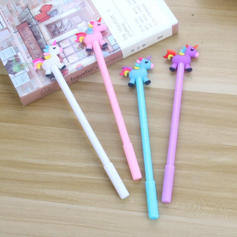 Japanese and Korean Creative New Creative Stationery Rainbow Unicorn Gel Pen Learning Stationery Wholesale Customizable Logo