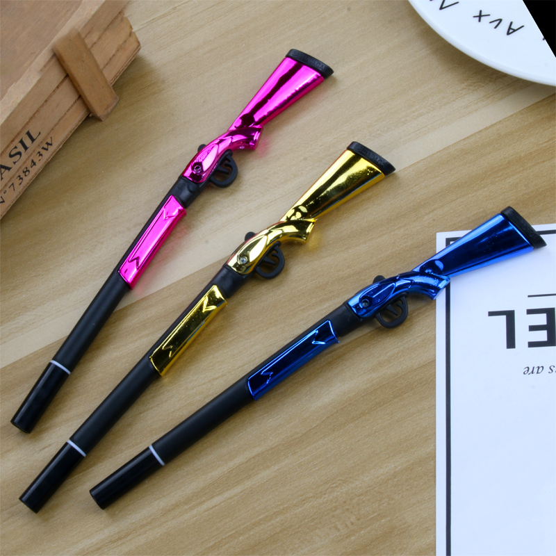 Factory Direct Sales New Fashion Shotgun Black Gel Pen Student Studying Stationery Wholesale Customizable Logo