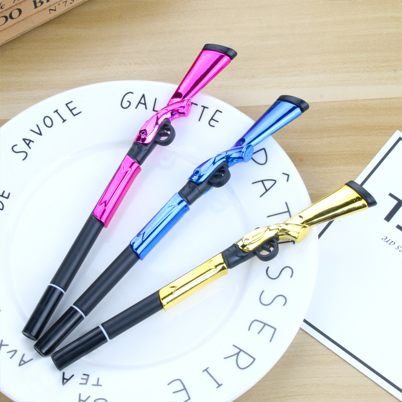 Factory Direct Sales New Fashion Shotgun Black Gel Pen Student Studying Stationery Wholesale Customizable Logo