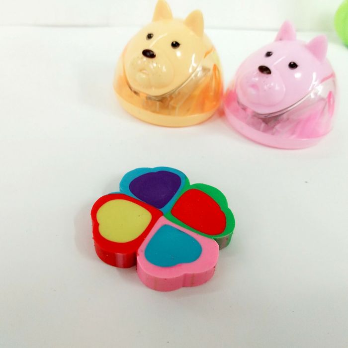 Multi-color eraser four-leaf clover pattern modeling eraser Multi-color eraser four-leaf clover pattern modeling eraser