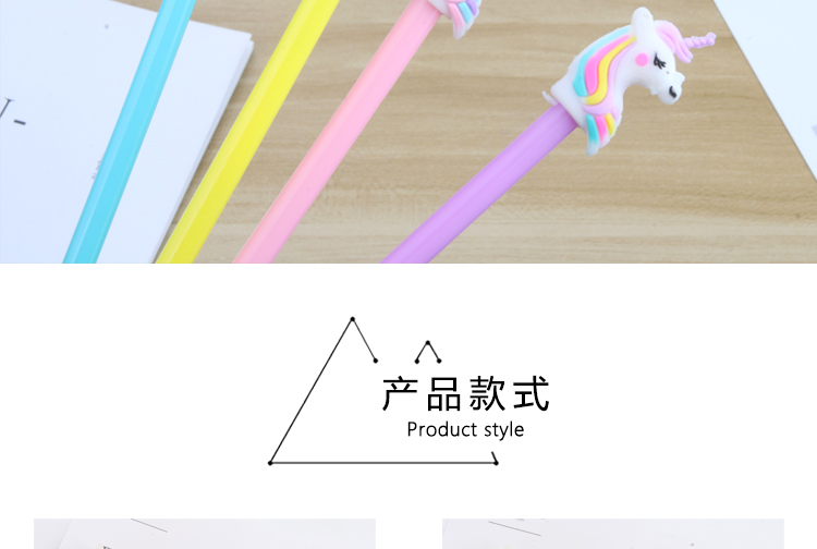 Korean Creative New Card Color Hair Unicorn Black Gel Pen Student Studying Stationery Wholesale Customizable Korean Creative New Card Color Hair Unicorn Black Gel Pen Student Studying Stationery Wholesale Customizable