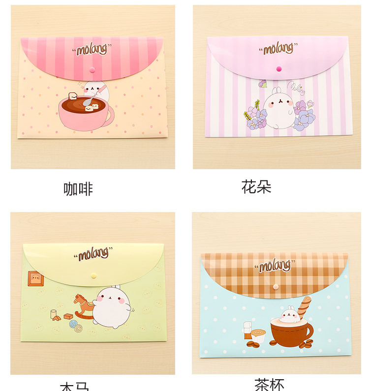 Korean Style Student Cute A4 Test Paper File Bag Fresh Floral Transparent Folder Snap Information Bag Office Supplies