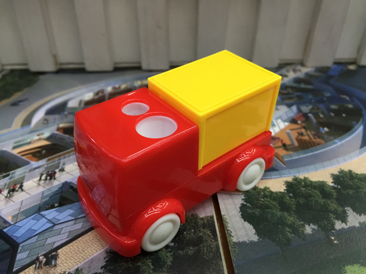 Cartoon DIY brick van car pencil sharpener with double hole pencil sharpener Cartoon DIY brick van car pencil sharpener with double hole pencil sharpener