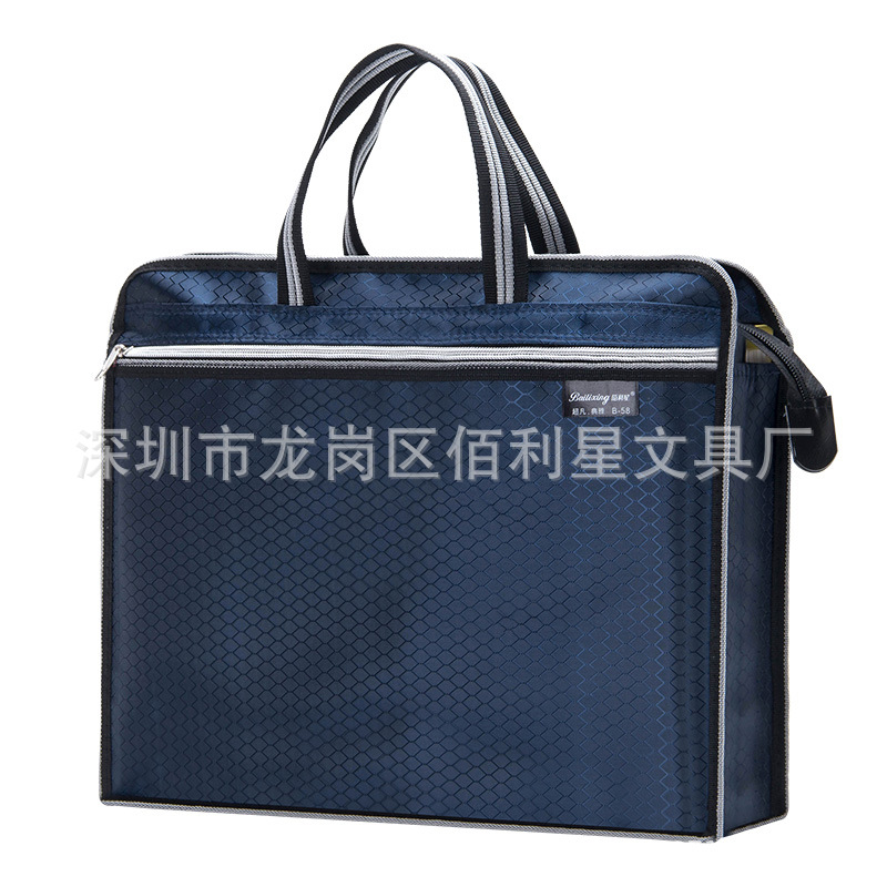 Bailixing Portable Document Bag Conference Poverty Alleviation Bag Waterproof Double-Layer Information Bag Tuition Bag Customizable Printed Logo