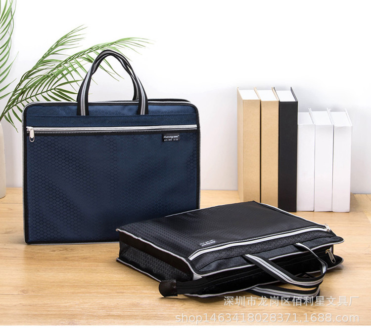 Bailixing Portable Document Bag Conference Poverty Alleviation Bag Waterproof Double-Layer Information Bag Tuition Bag Customizable Printed Logo